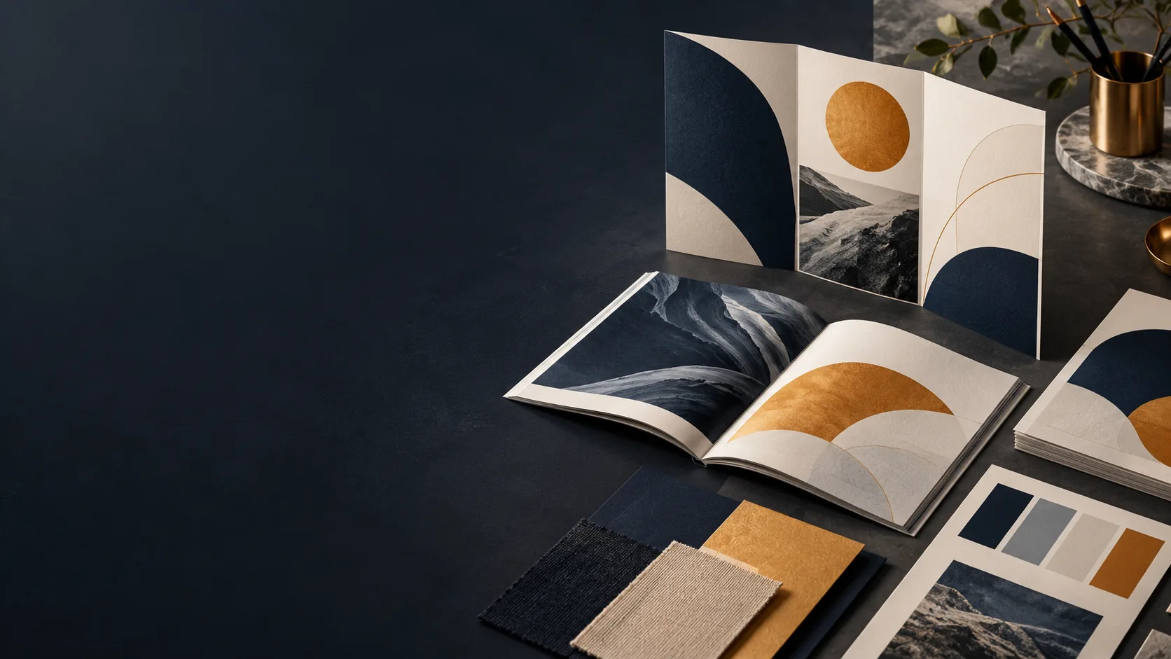 Printed brochure design and paper samples